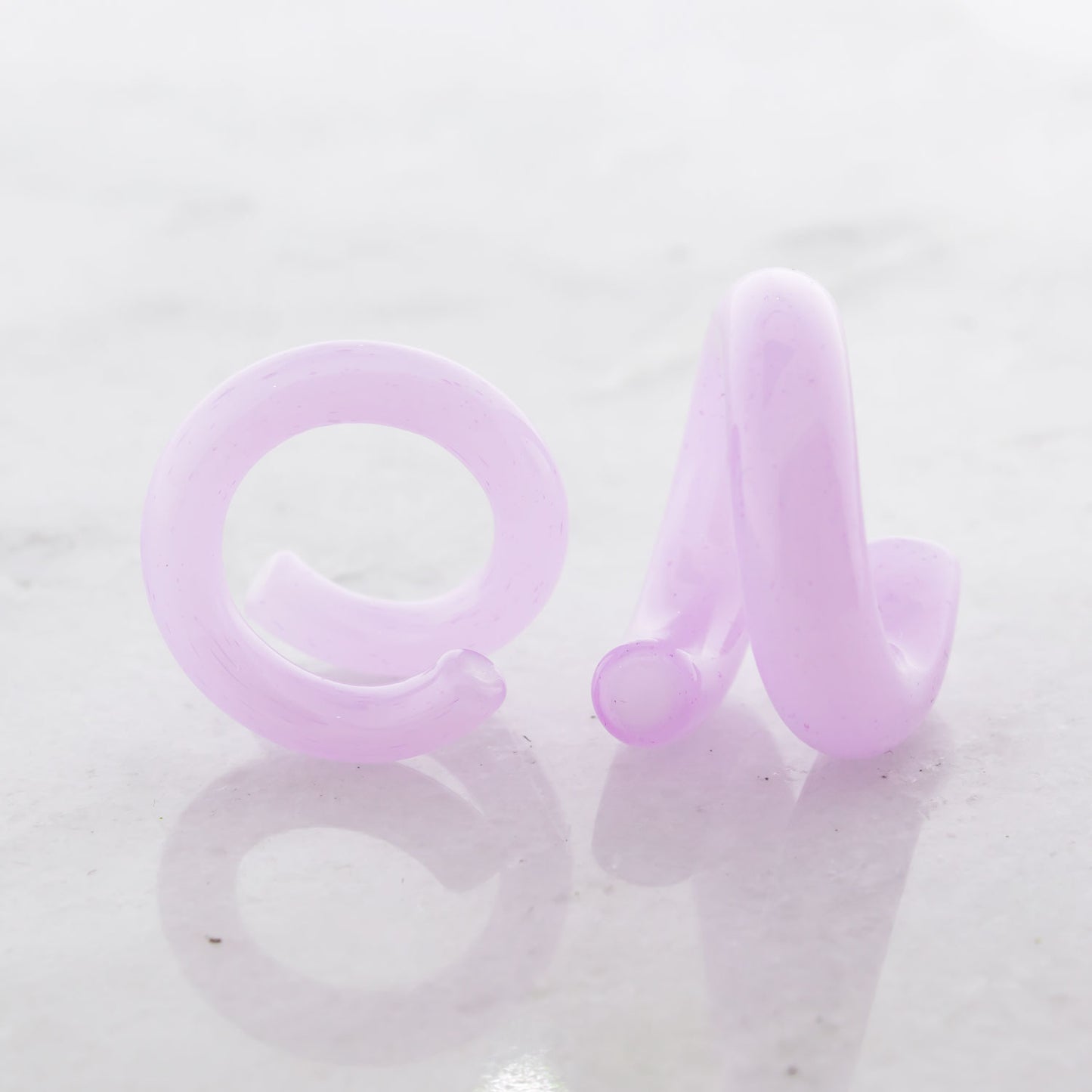 Pink Slyme Borosilicate Glass Coil Ear Hangers – Handmade USA, 8G–2G