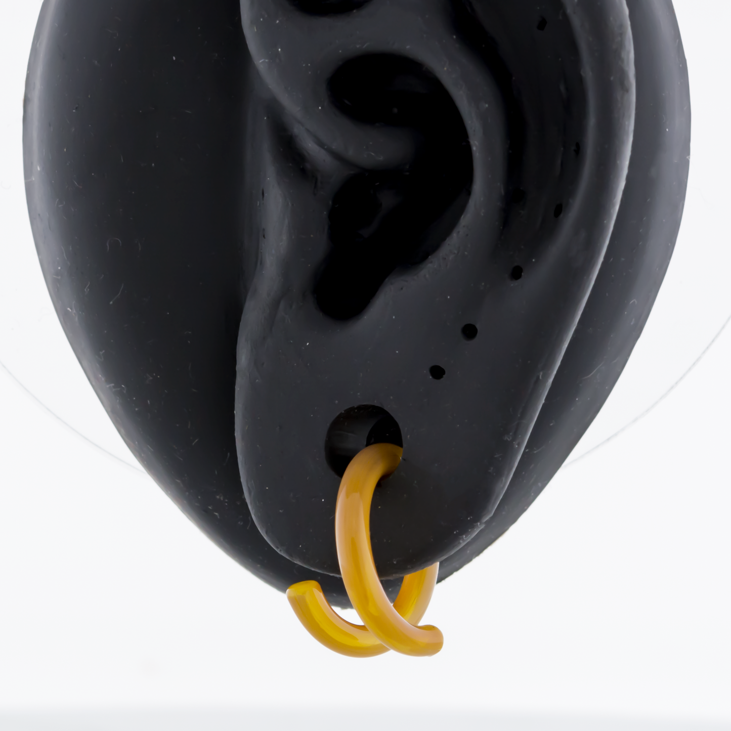 Yellow Thai Borosilicate Glass Coil Ear Hangers – Handmade USA, 8G–2G