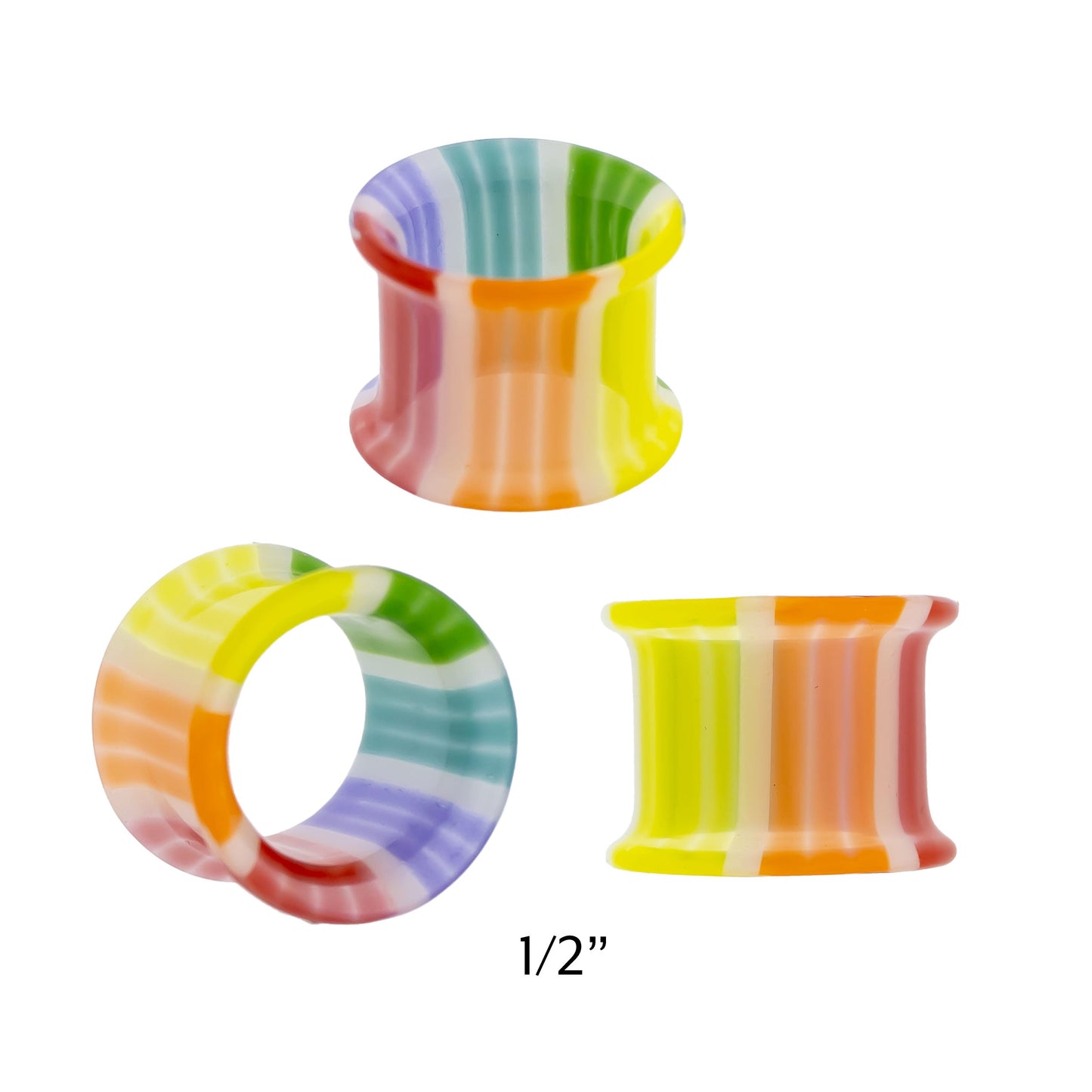 Pair Double Flare Rainbow Bright Tunnels