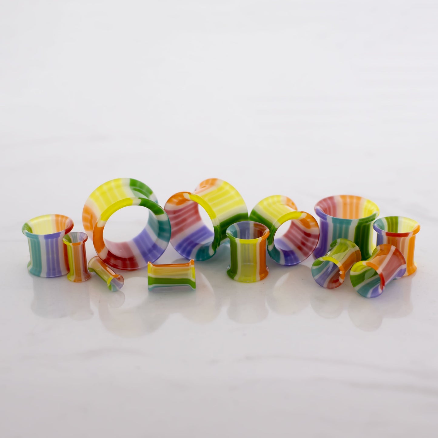 Pair Double Flare Rainbow Bright Tunnels