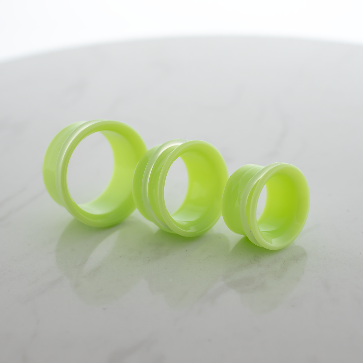 Pair Green Slyme Single Flare Tunnels