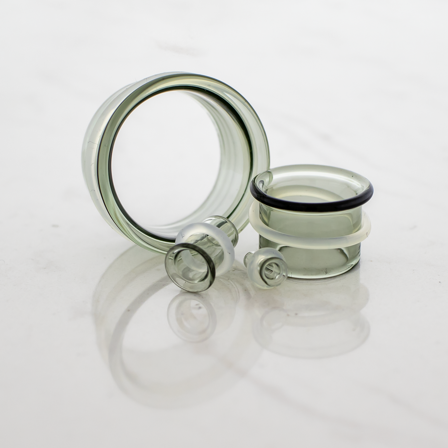 Smoke Glass Single Flare Tunnels – 8G–1" | 5/16" Wearable