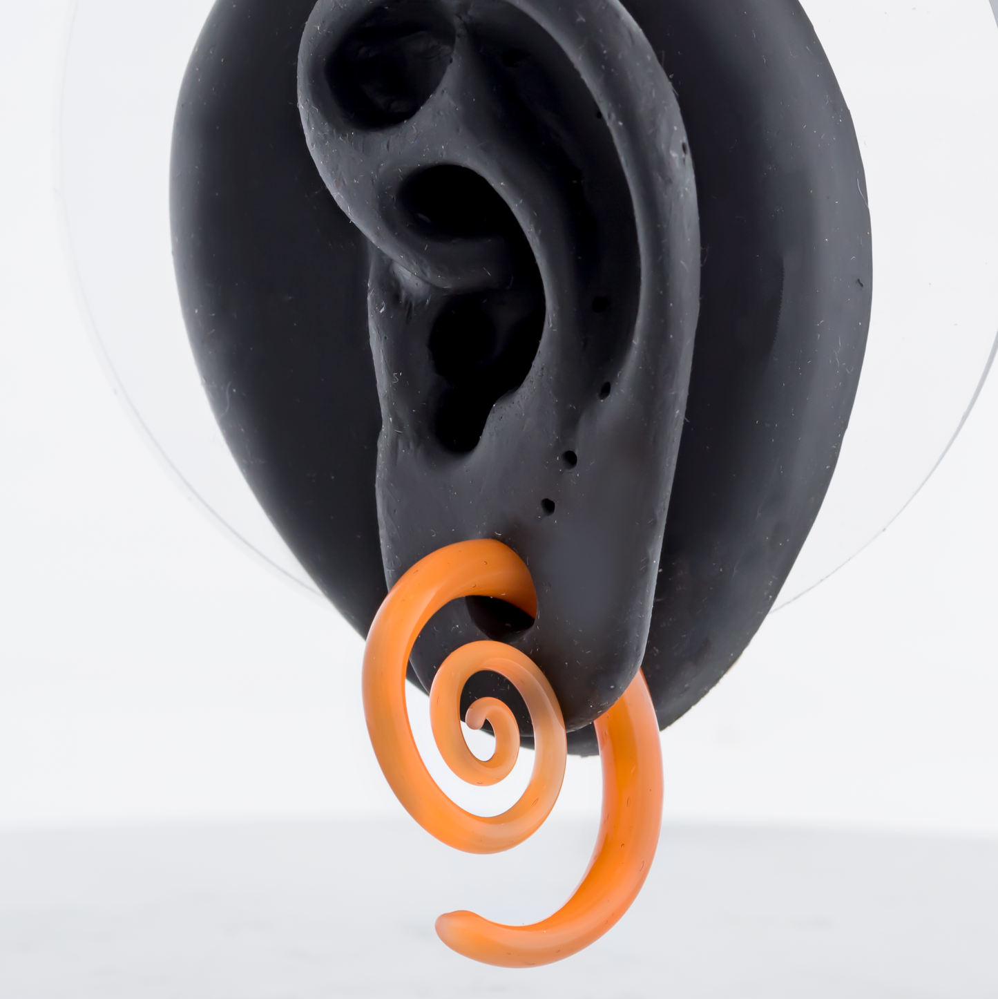 Borosilicate Glass Spiral – Peach 8G–2G Handmade Lightweight Glass Earrings
