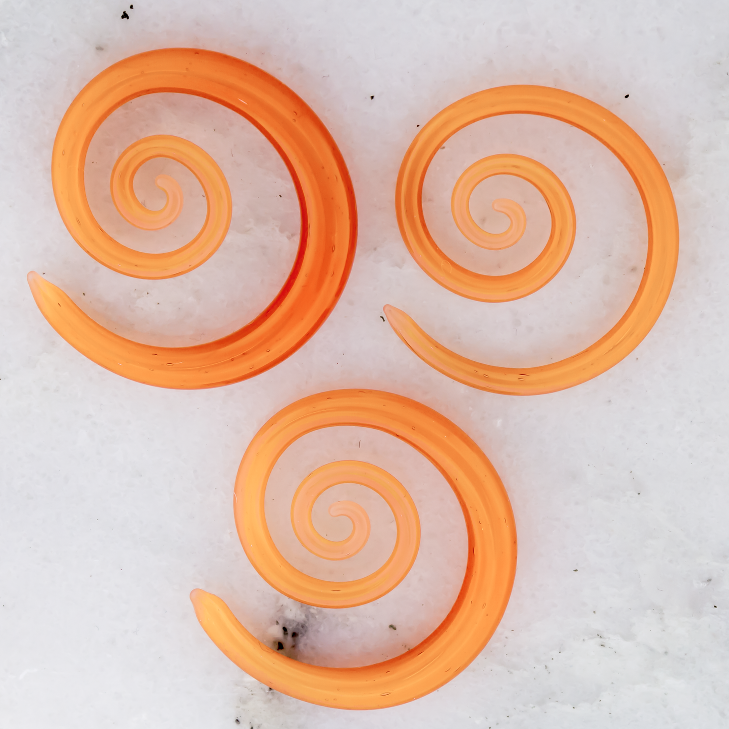 Borosilicate Glass Spiral – Peach 8G–2G Handmade Lightweight Glass Earrings
