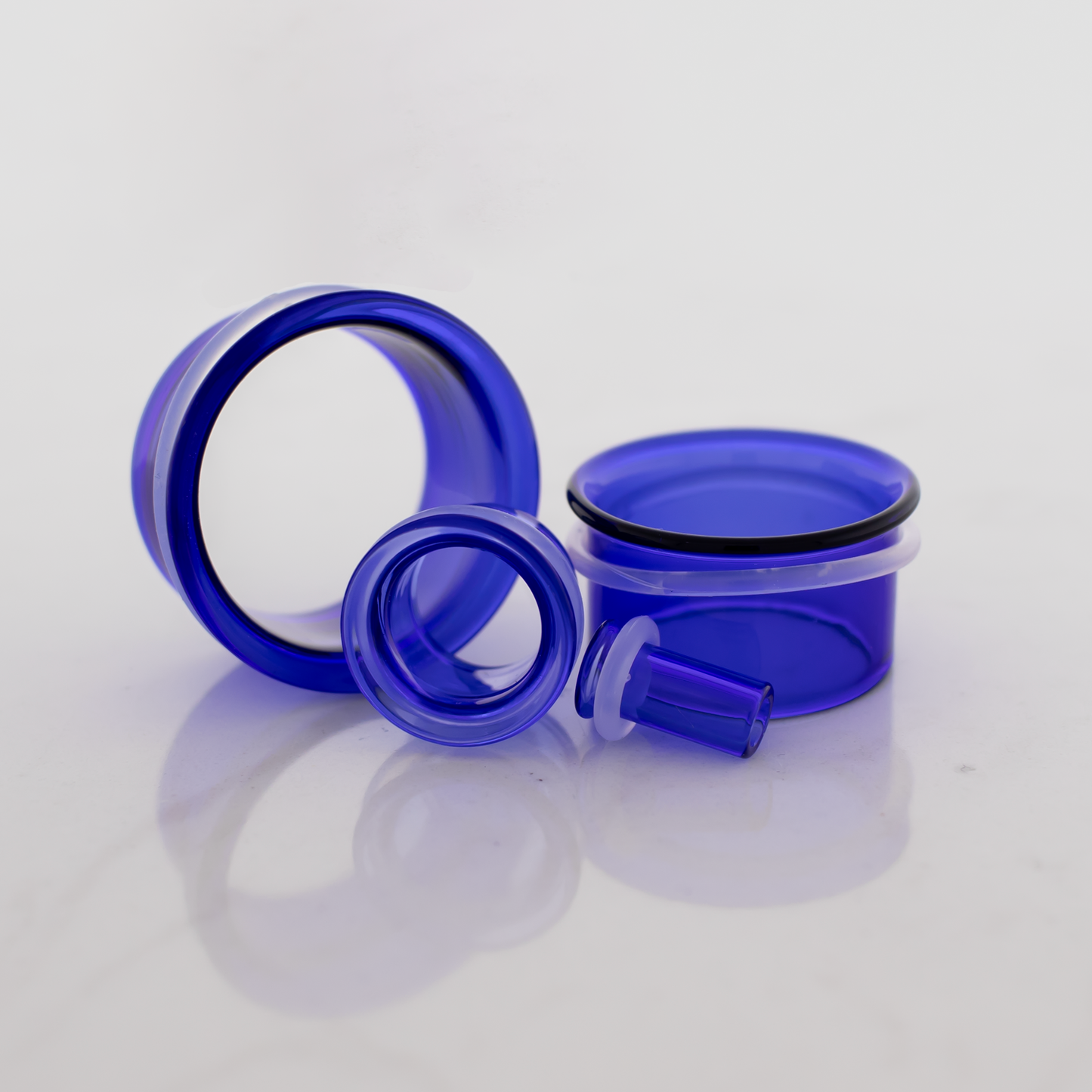 Borosilicate Glass Single Flare Tunnel - Cobalt Blue