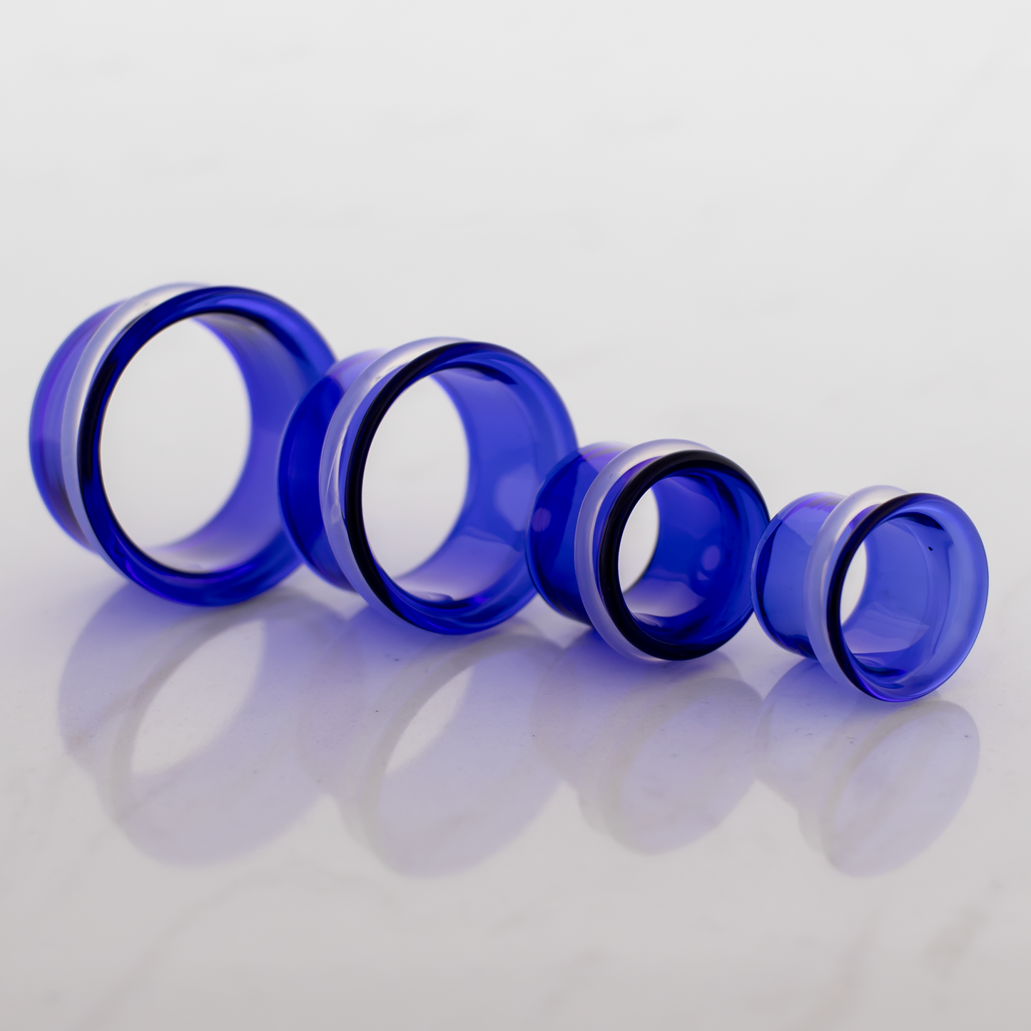 Borosilicate Glass Single Flare Tunnel - Cobalt Blue