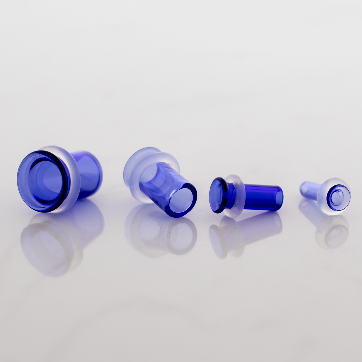 Borosilicate Glass Single Flare Tunnel - Cobalt Blue