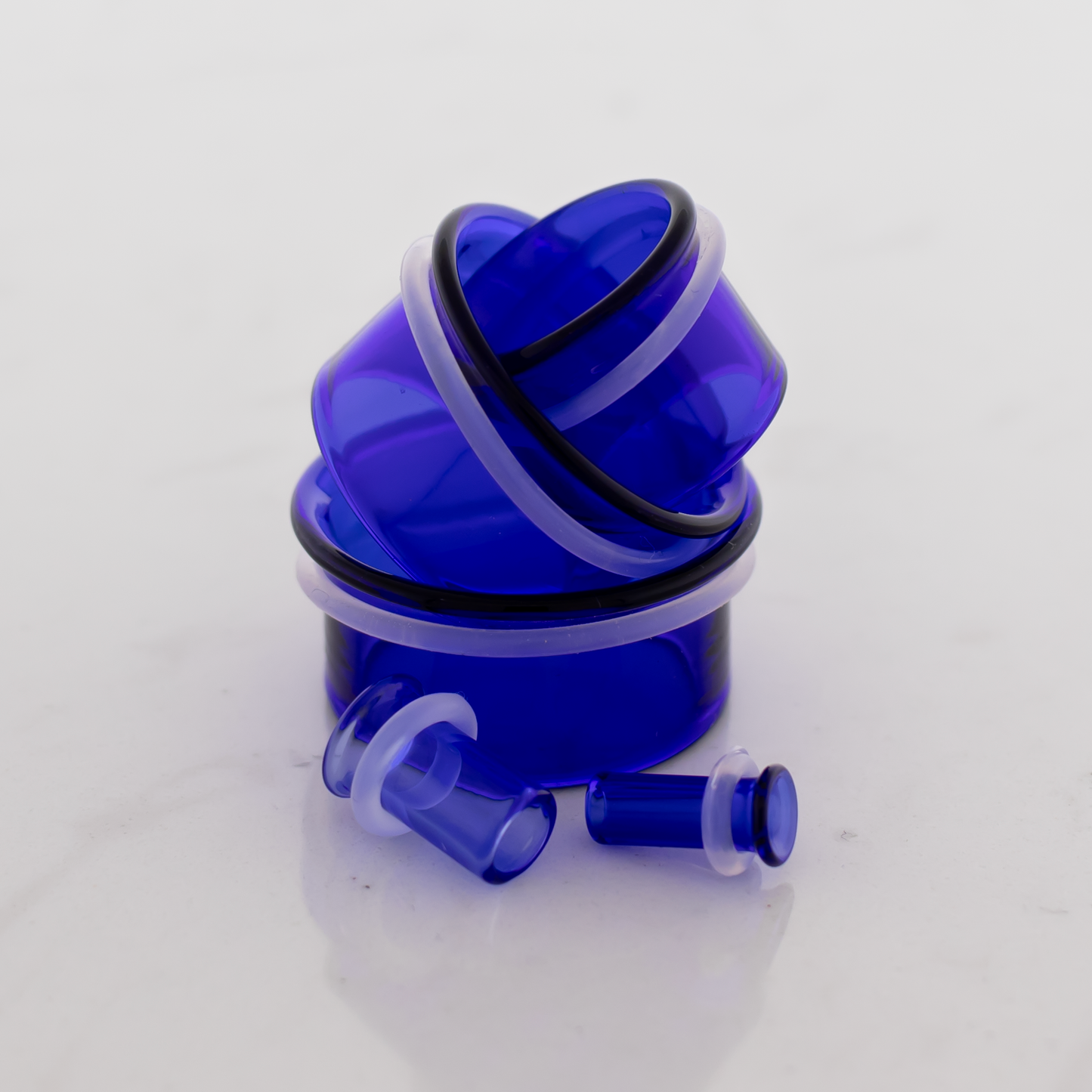 Borosilicate Glass Single Flare Tunnel - Cobalt Blue