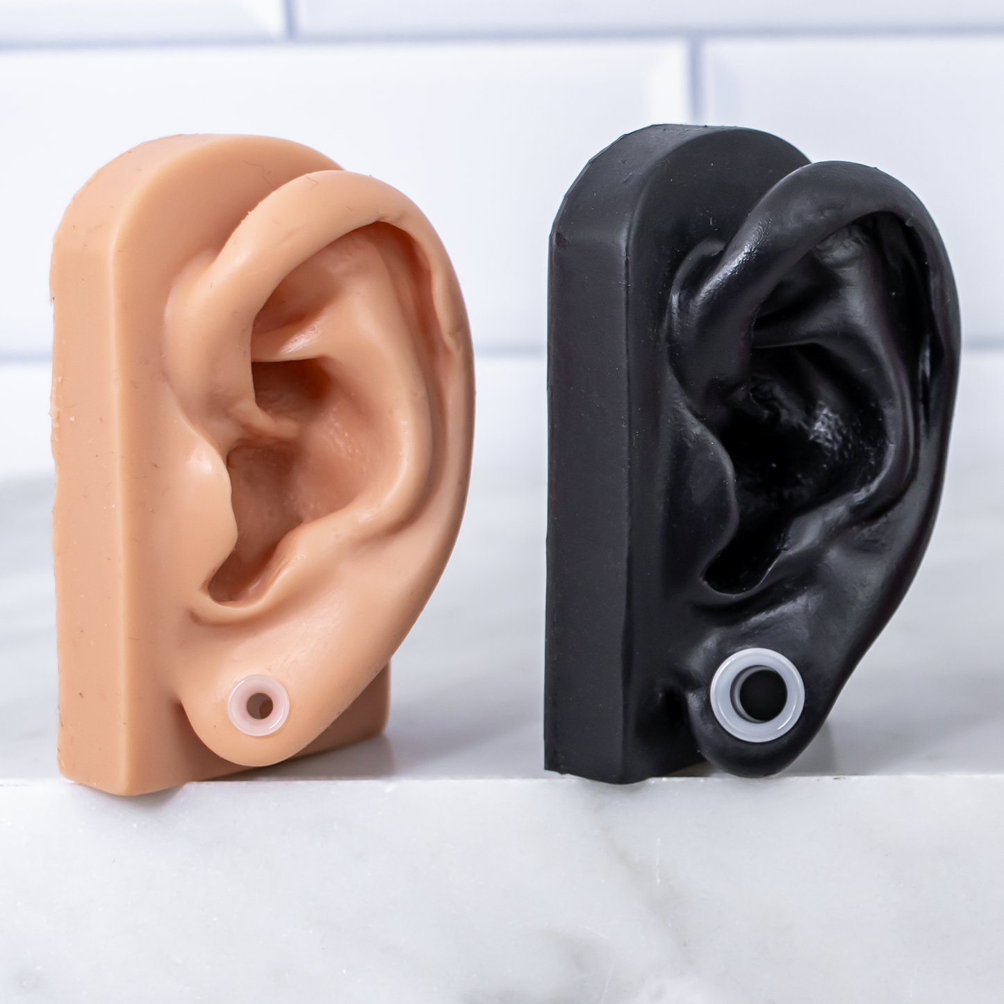 Translucent White Glass Single Flare Tunnels 8G–1" | Handmade