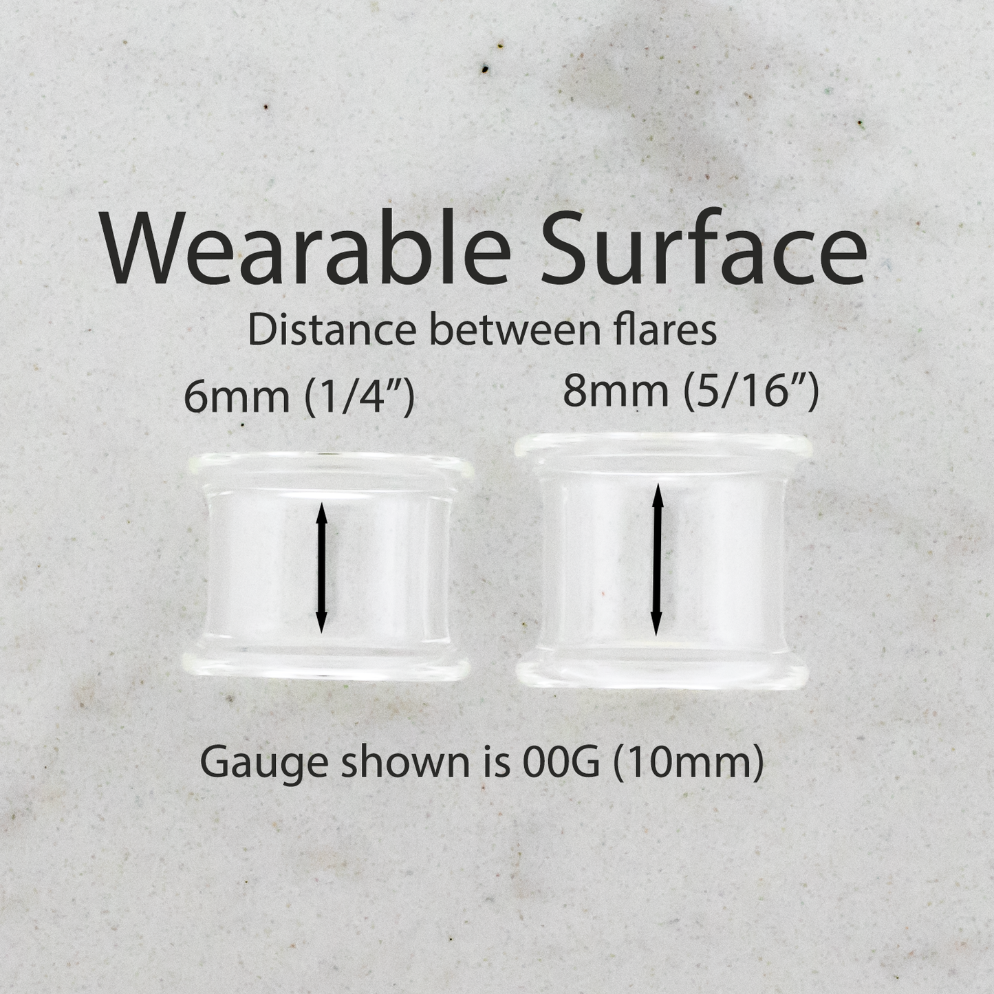 Pair Double Flare Clear Tunnels