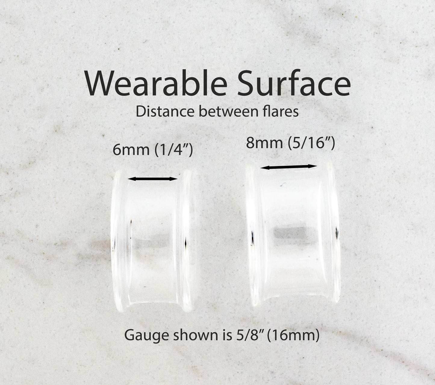 Pair Double Flare Clear Tunnels