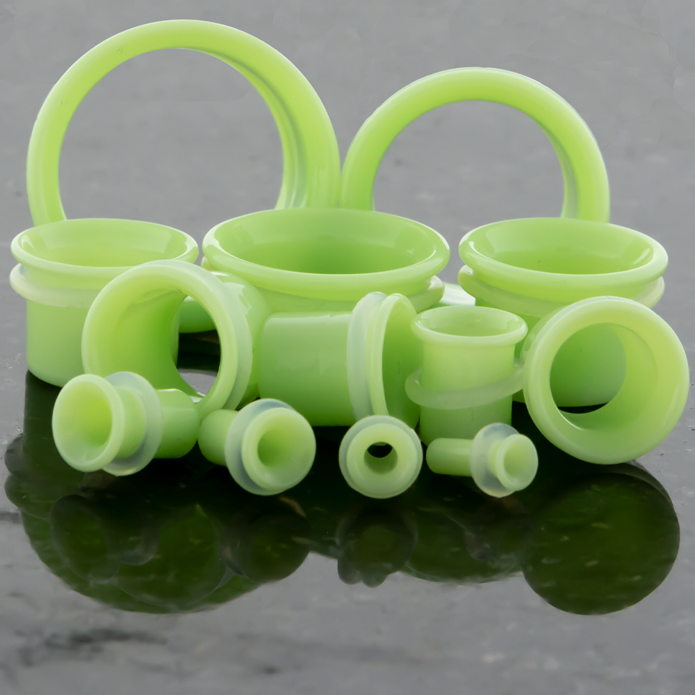 Pair Green Slyme Single Flare Tunnels