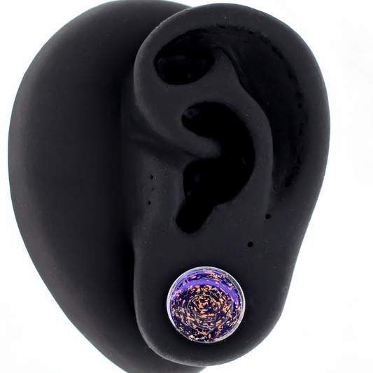 Candy Apple Red over Blue Dichroic Glass Single Flare Plugs
