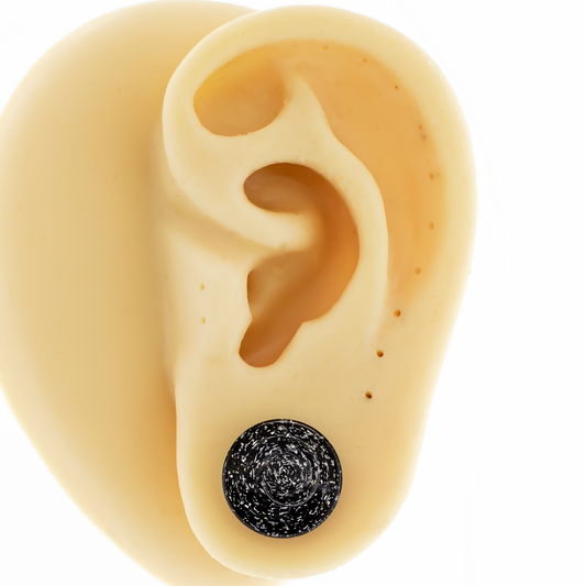 Double Flare Glass plug- Dichro Silver and Black
