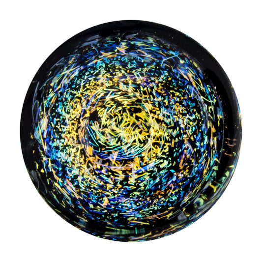 Double Flare Glass plug- Galaxy Dichro Blue and Orange