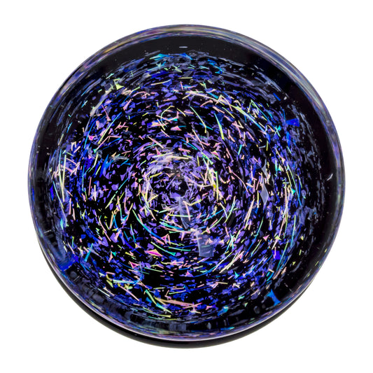 Double Flare Glass Plug- Galaxy Dichro Blue and Pink