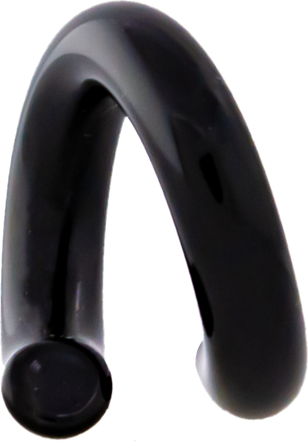 Black Borosilicate Glass Coil Ear Hangers – 8G–4G