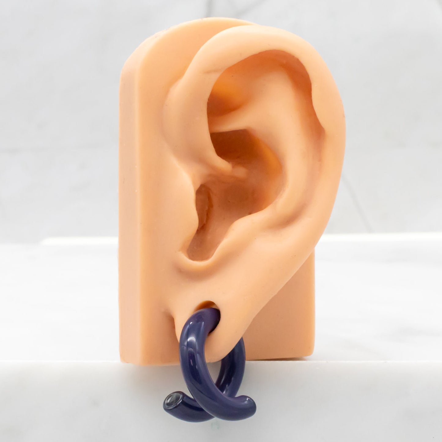 Blue Thai Borosilicate Glass Coil Ear Hangers – Handmade USA, 8G–2G