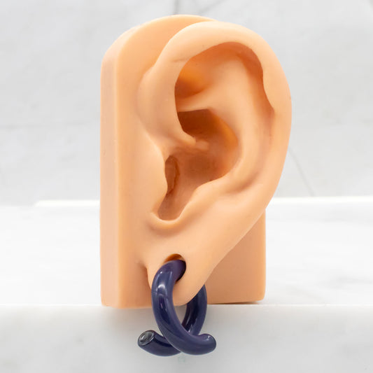 Blue Thai Borosilicate Glass Coil Ear Hangers – Handmade USA, 8G–2G