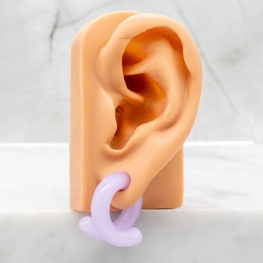 Pink Slyme Borosilicate Glass Coil Ear Hangers – Handmade USA, 8G–2G