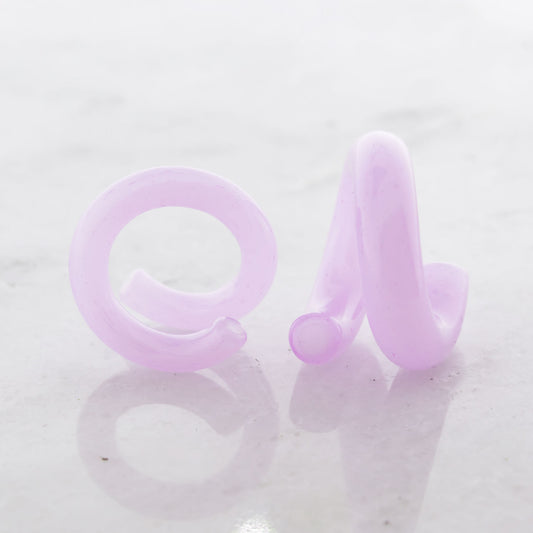Pink Slyme Borosilicate Glass Coil Ear Hangers – Handmade USA, 8G–2G