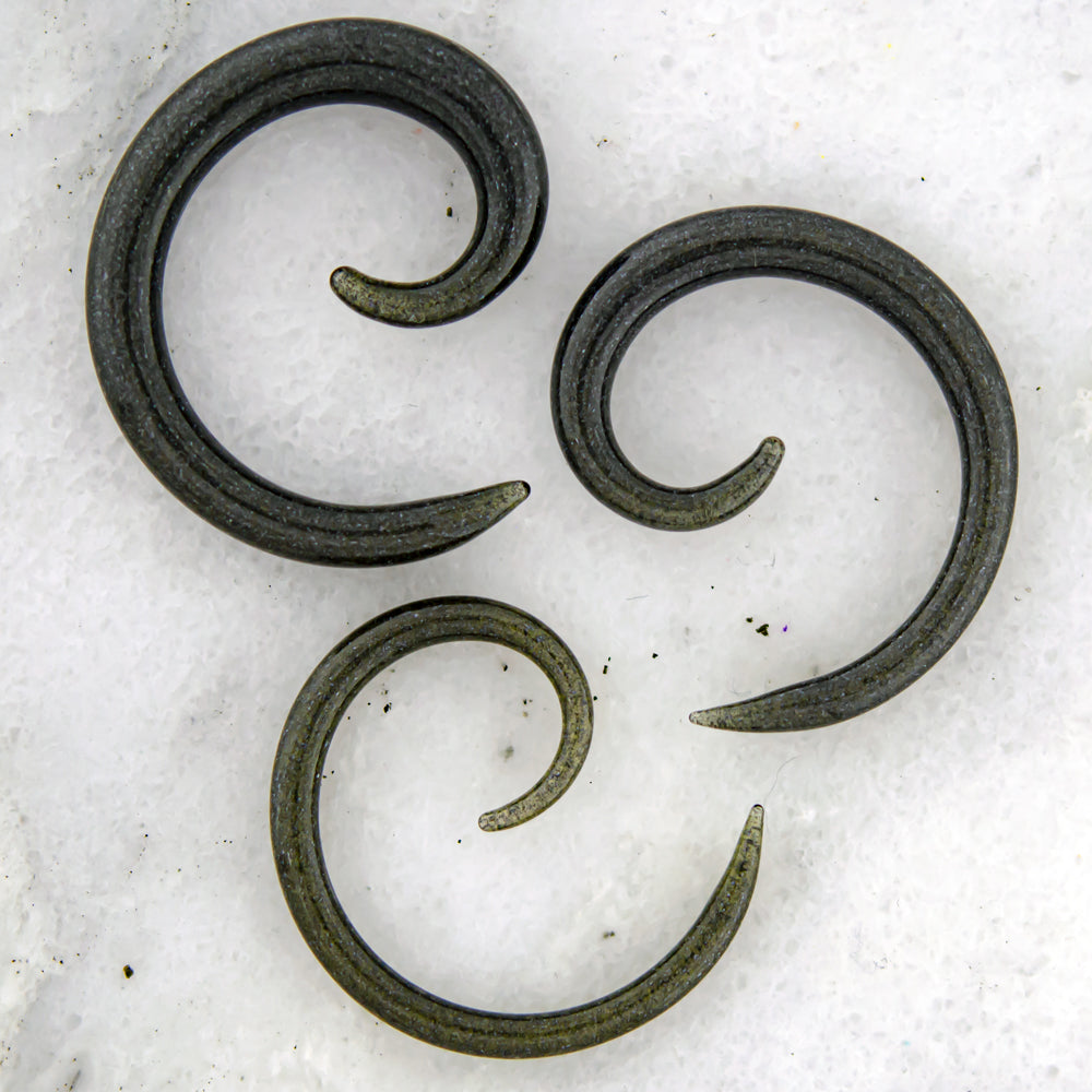 Borosilicate Glass Spiral – Steel Wool 8G–2G Handmade Glass Earrings