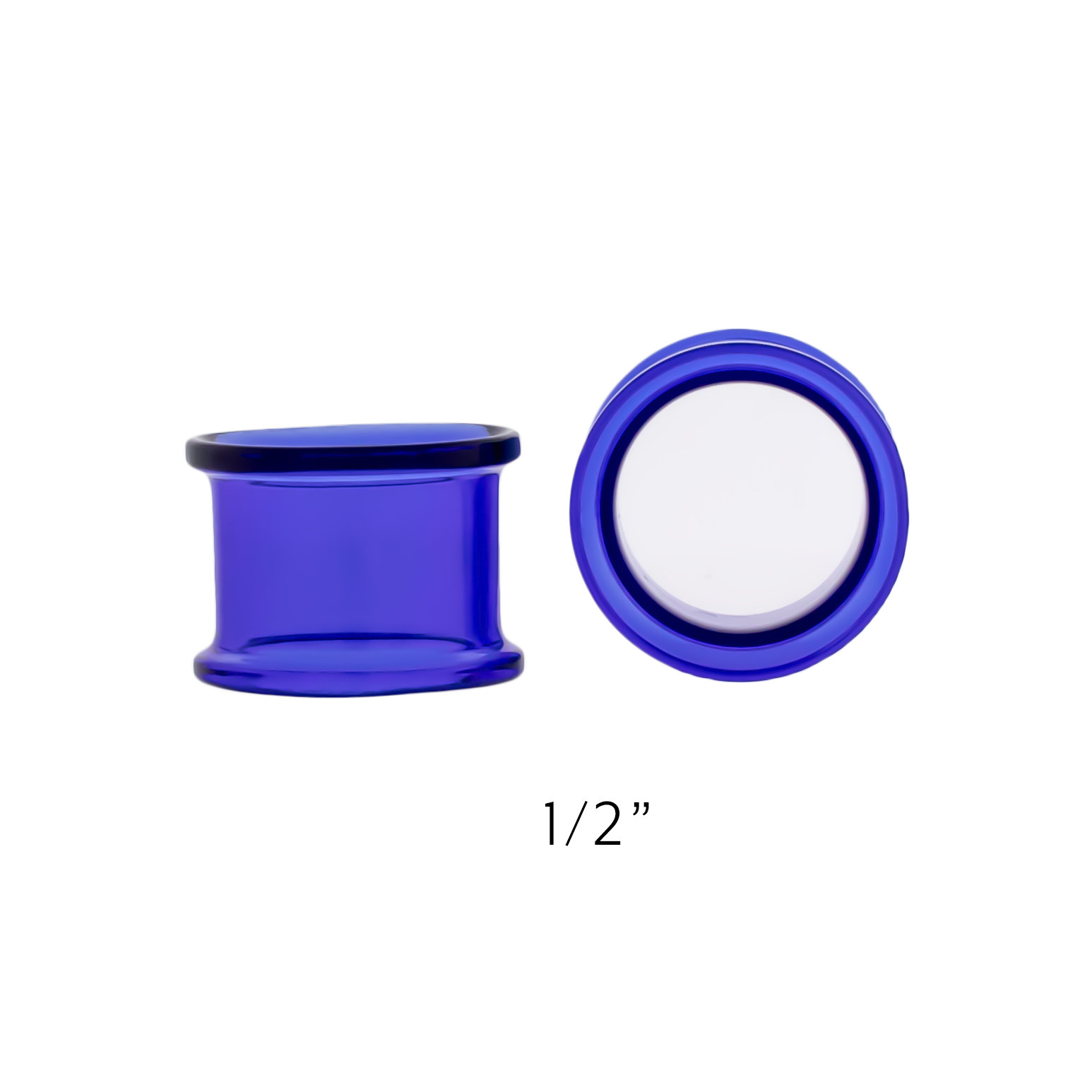 Double Flare Cobalt Blue Tunnels- 1/2" (13MM)