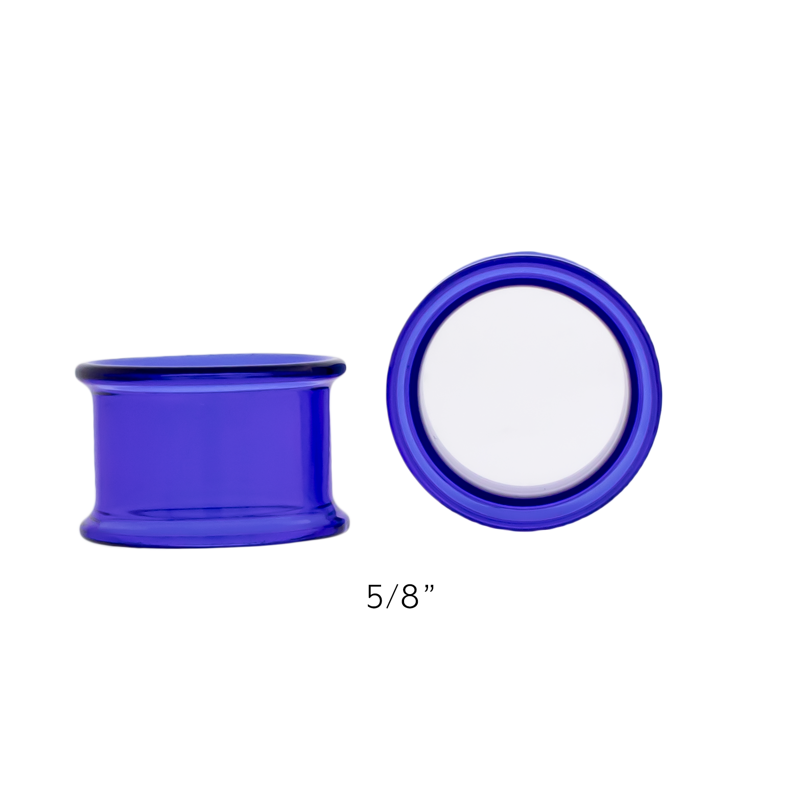 Double Flare Cobalt Blue Tunnels- 5/8" (16MM)