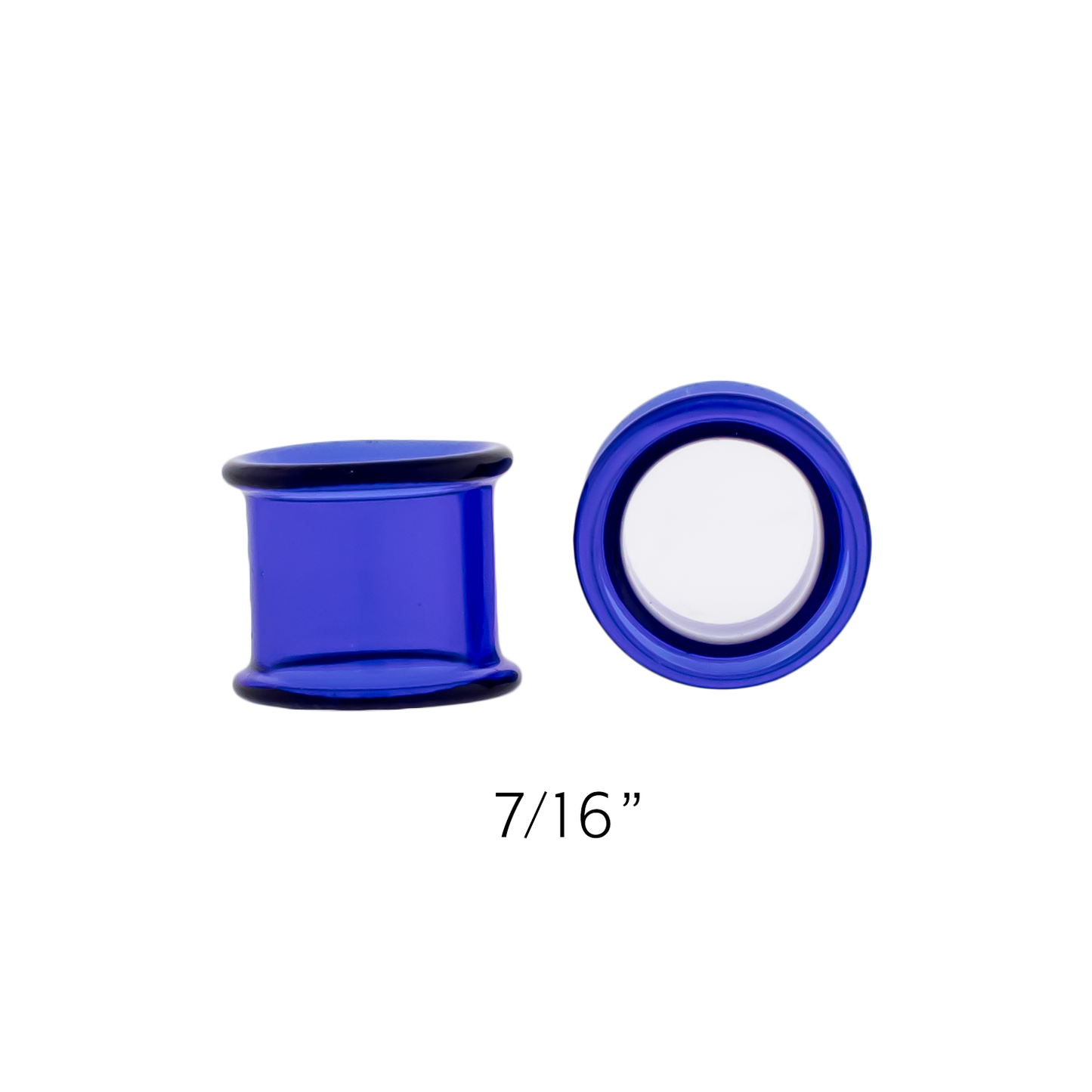 Double Flare Cobalt Blue Tunnels- 7/16" (11MM)