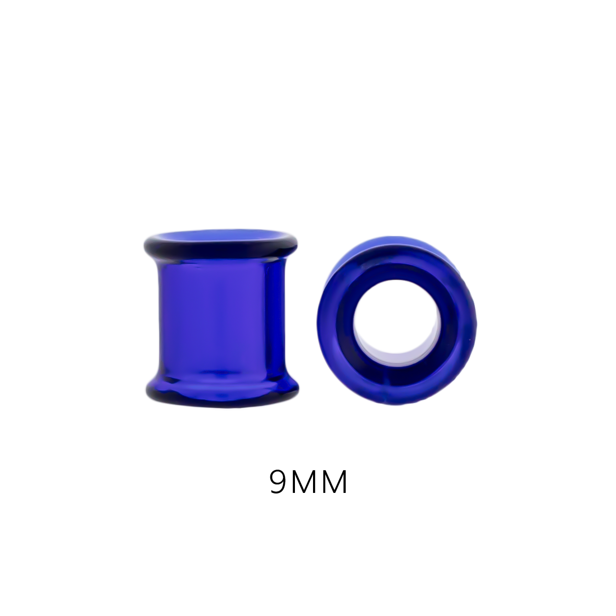 Double Flare Cobalt Blue Tunnels- 9MM