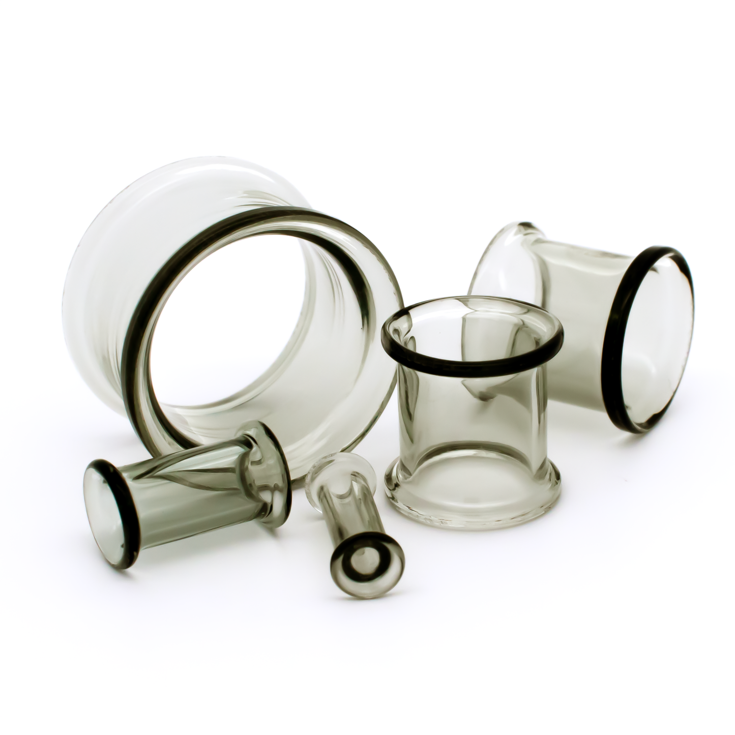 Smoke Glass Double Flare Tunnels – 8G–1" | 5/16" Wearable