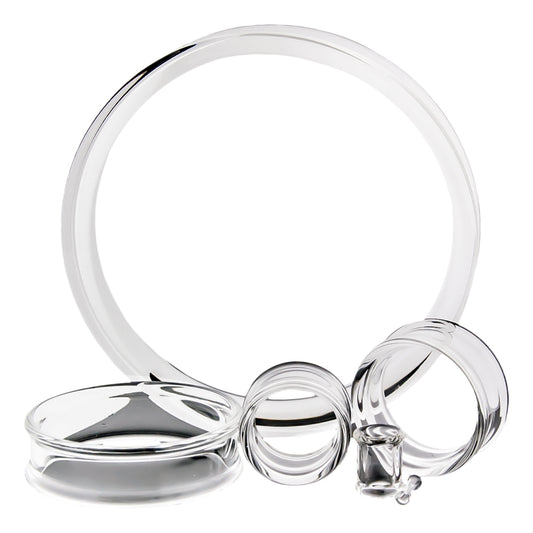 Pair Double Flare Clear Tunnels