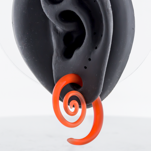 Borosilicate Glass Spiral – Electric Red 8G–4G Handmade Glass Earrings