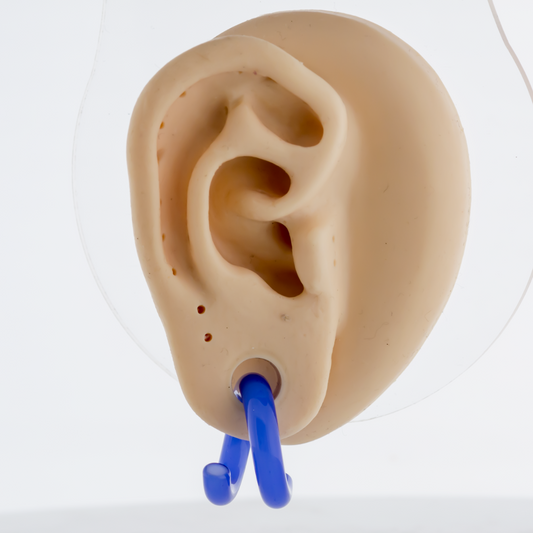 Electric Blue Borosilicate Glass Coil Ear Hangers – 8G–2G